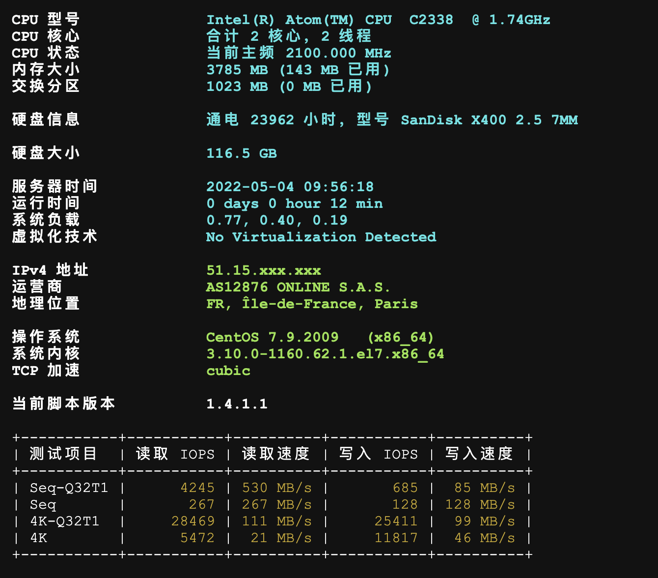 oneProvider ssd款 测试一下