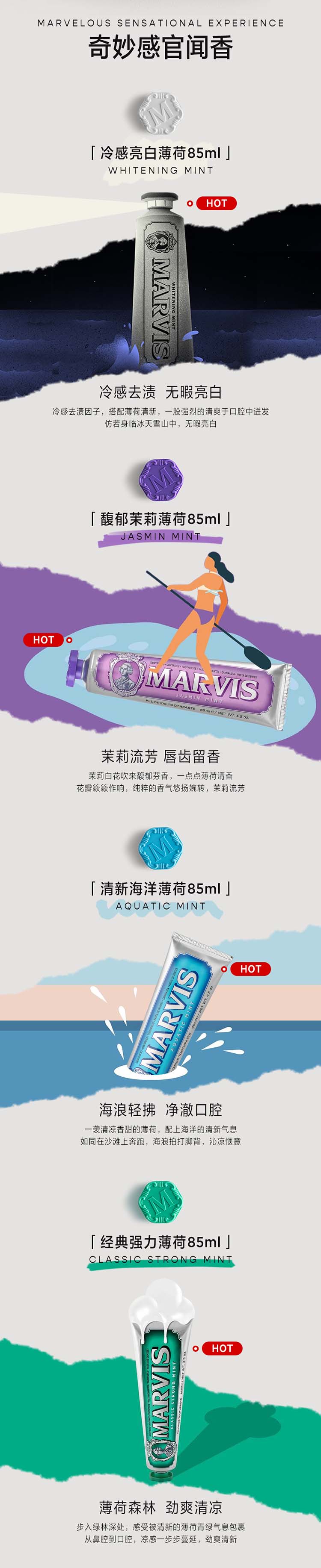 商品[国内直发] Marvis|MARVIS马尔斯 肉桂薄荷牙膏 85ml,价格¥56,第3张图片详细描述